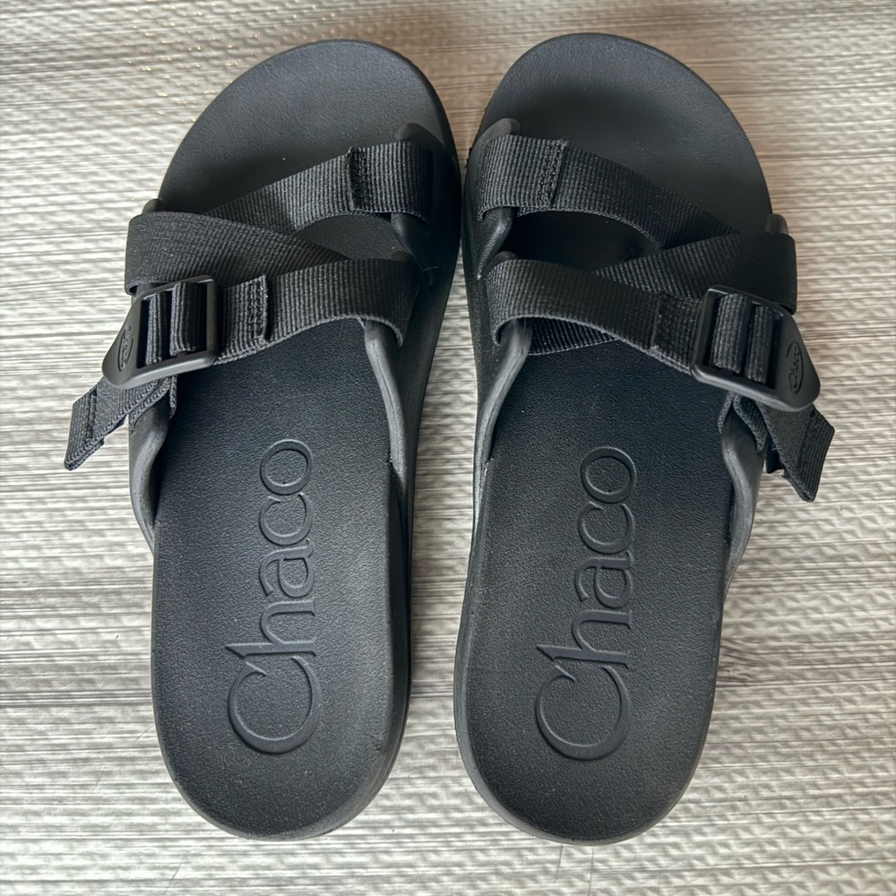 Chaco Black Adjustable Slide Sandals